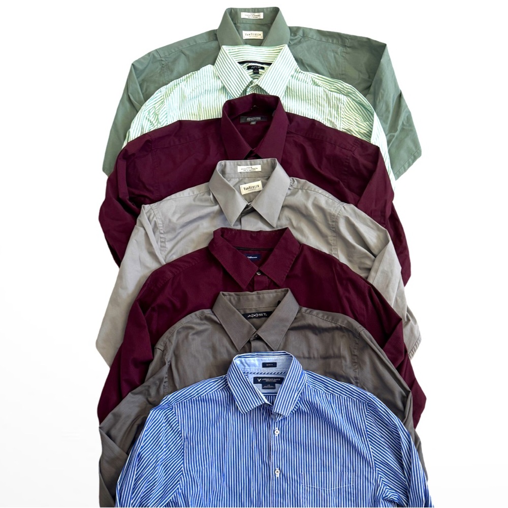 7 long sleeve button down dress shirts! Men’s large